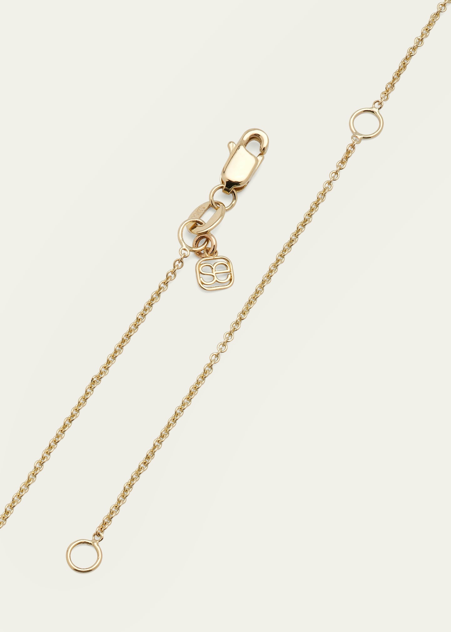 Small Gold Pave Diamond Cross Necklace - 4