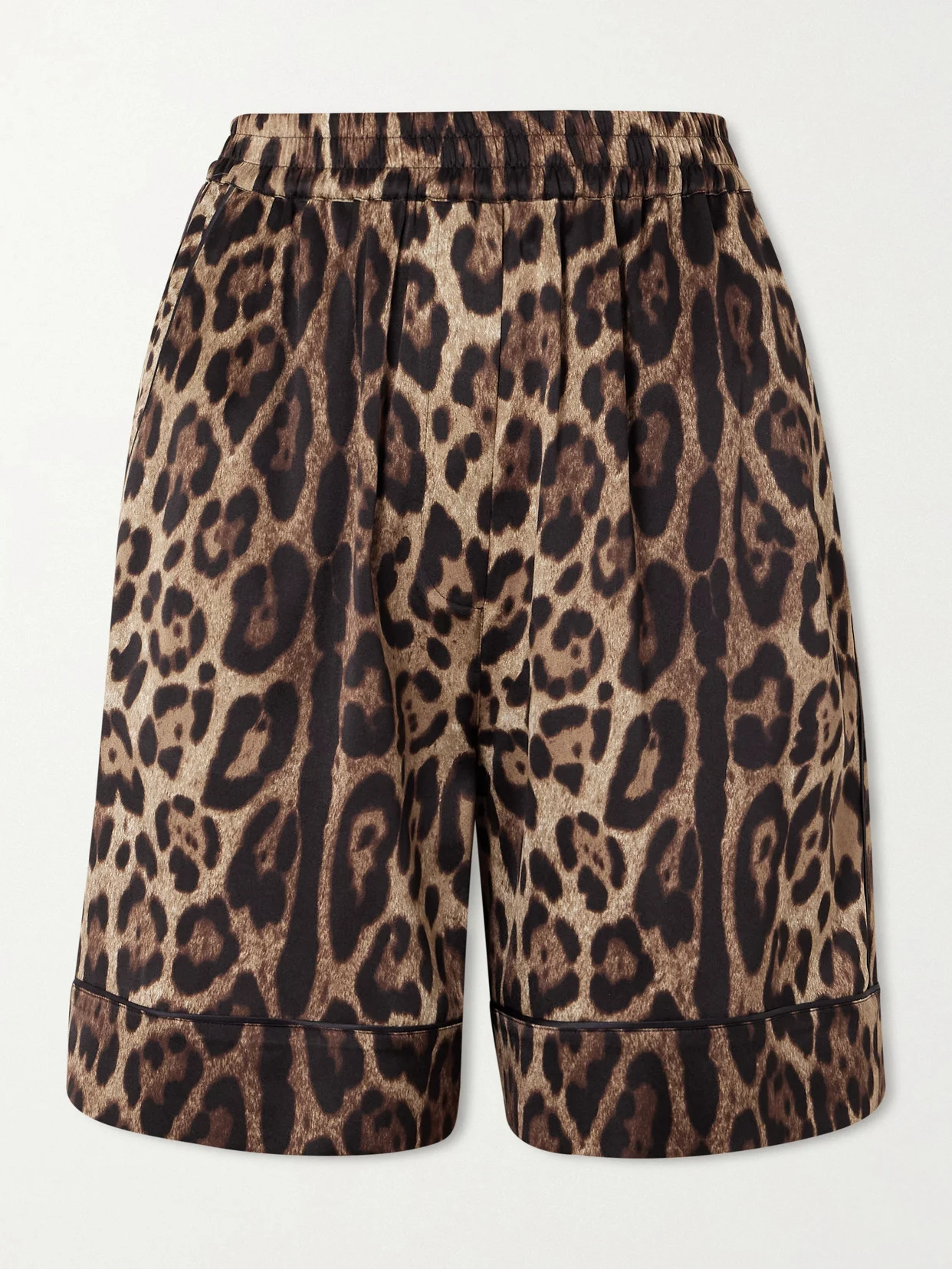 Leopard-print Silk-blend Satin Shorts - 1