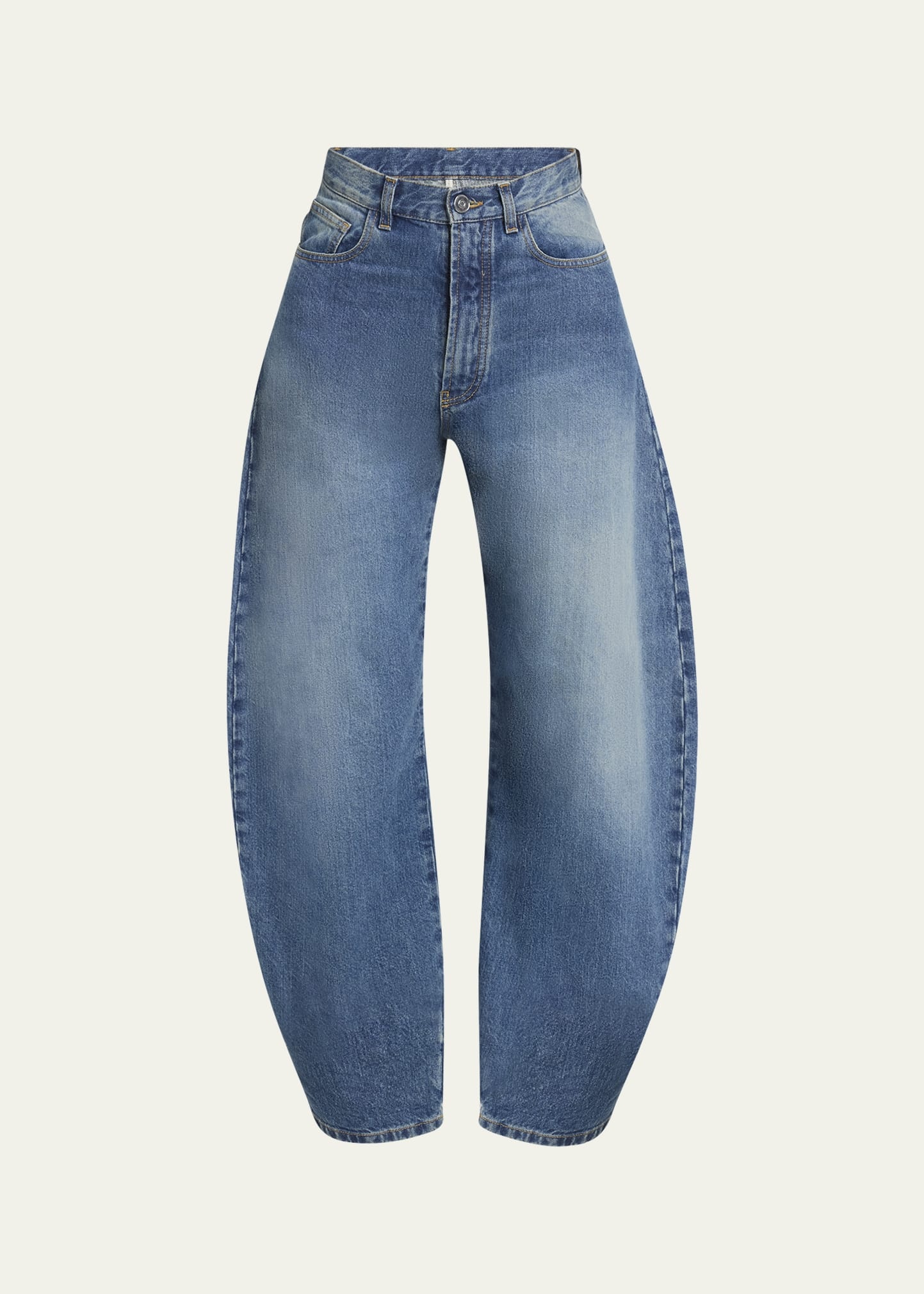 Mid-Rise Wide-Leg Barrel Jeans - 1
