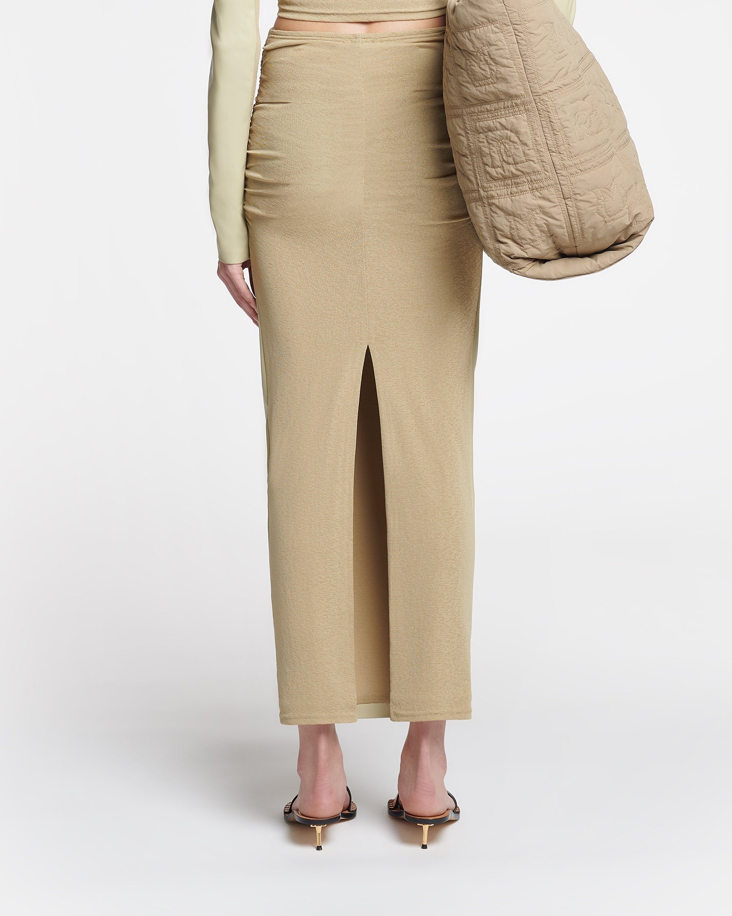 Ruched Okobor™ Alt-Leather Midi Skirt - 5