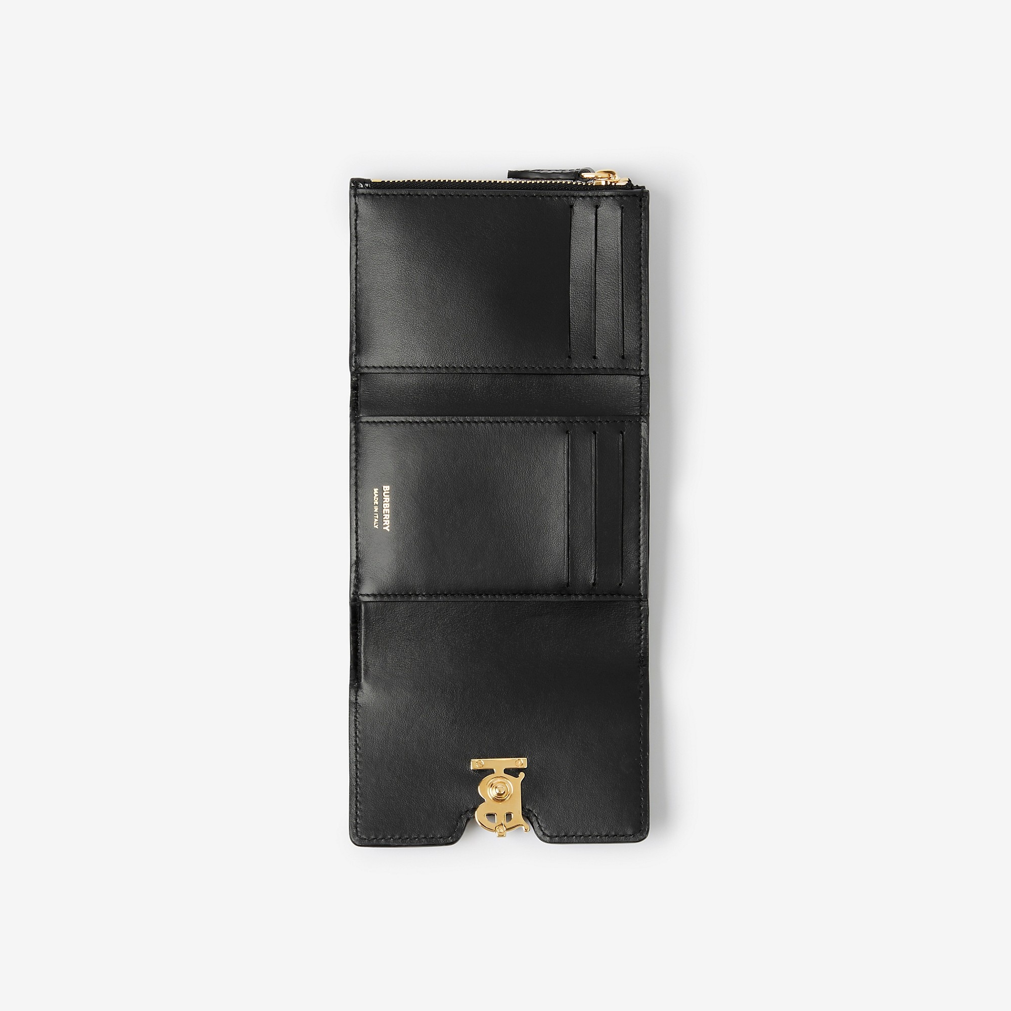Embossed Leather TB Compact Wallet - 2