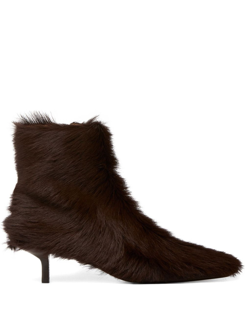 brushed-finish kitten-heel boots 1