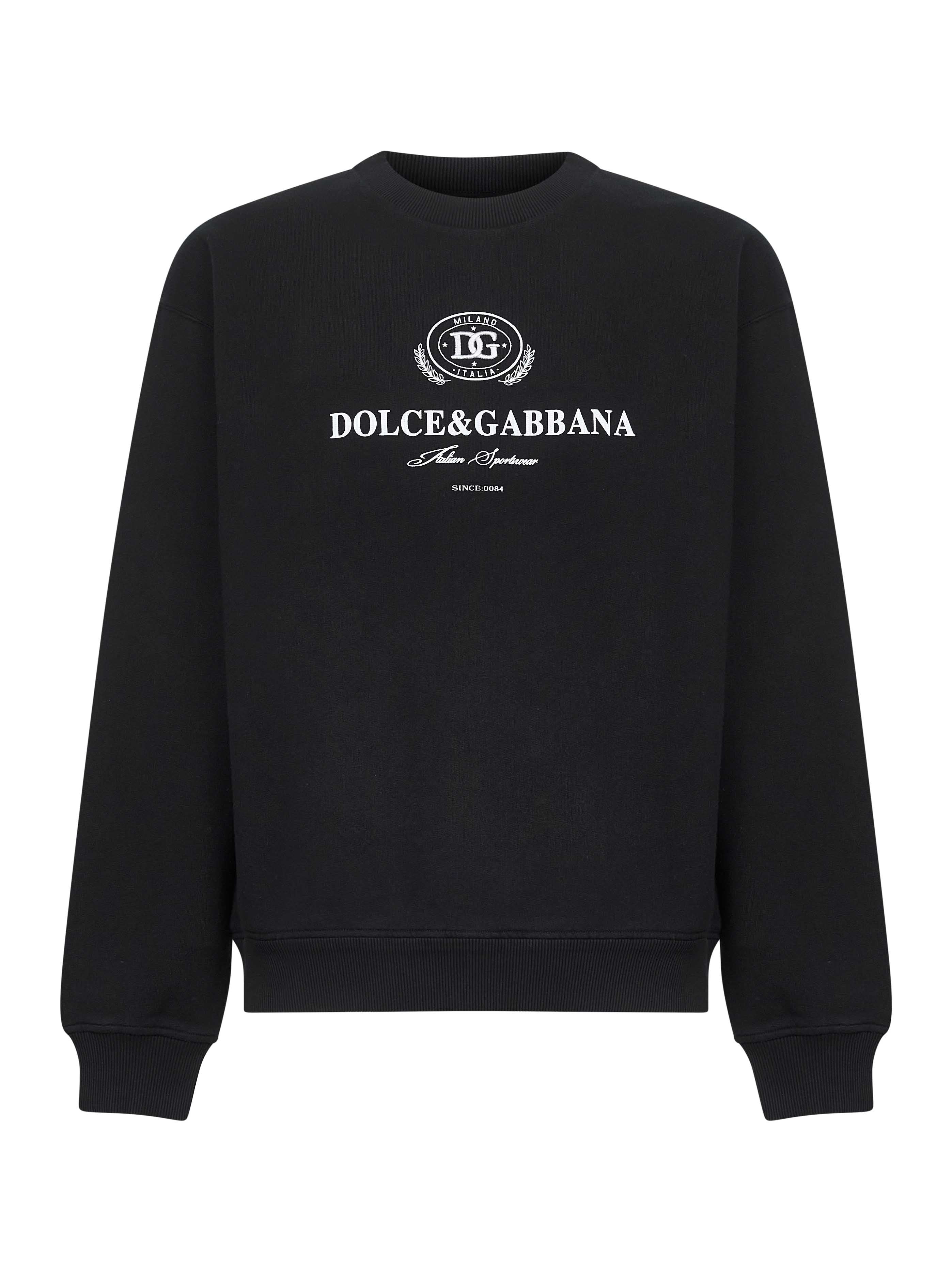 Black cotton logo crewneck sweatshirt - 1