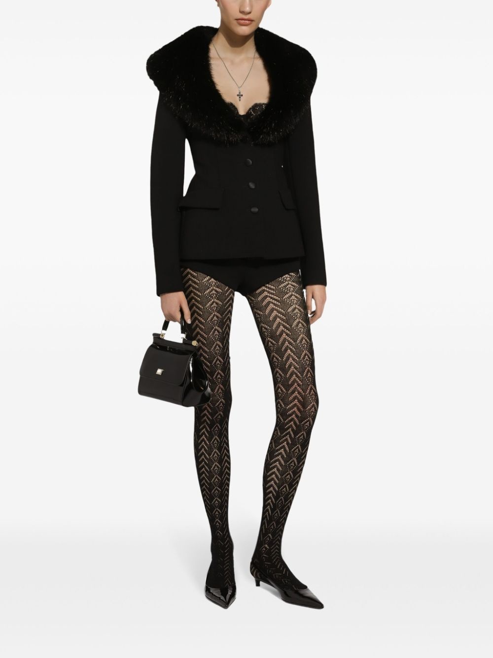 faux-fur collar jacket - 3