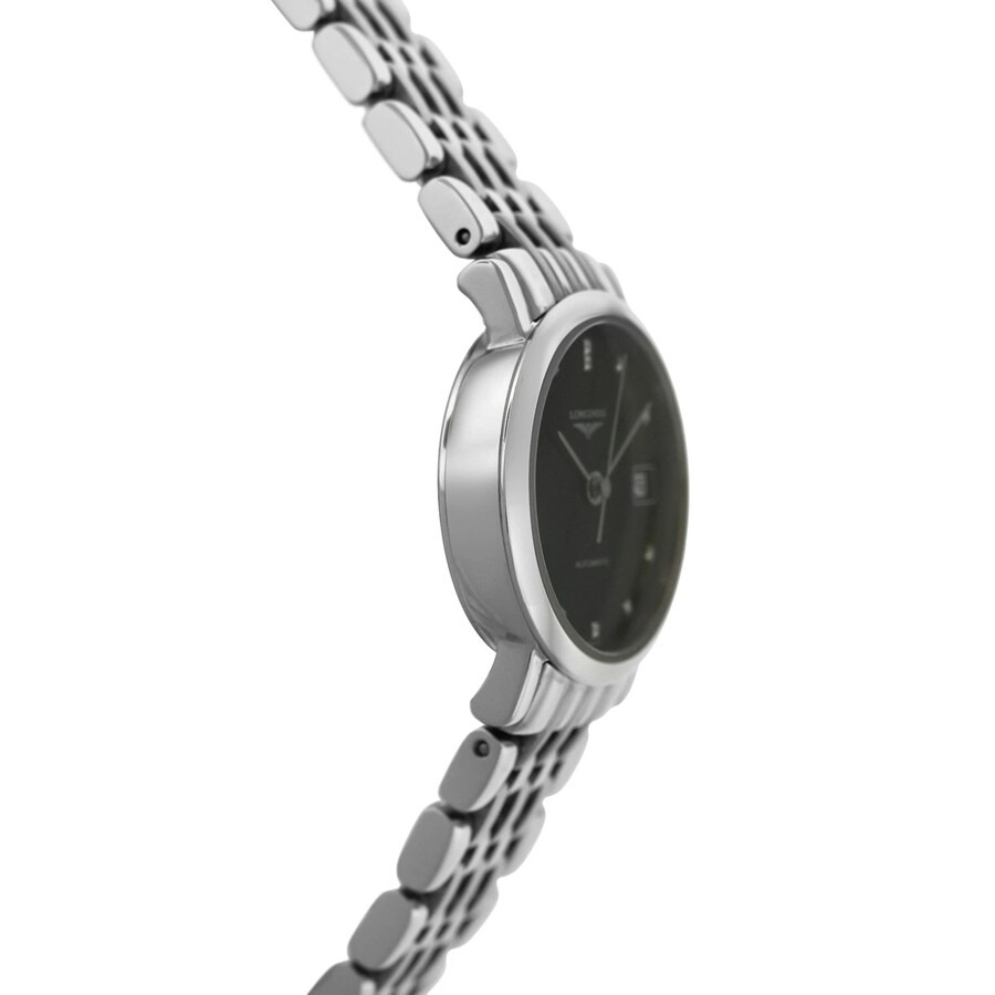 Pre-owned Longines Elegant Diamond Black Dial Ladies Watch L4.309.4.57.6 - 3