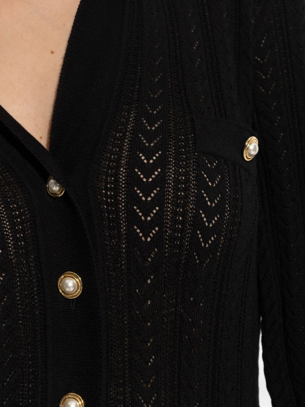 button-embellished knitted cardigan - 5