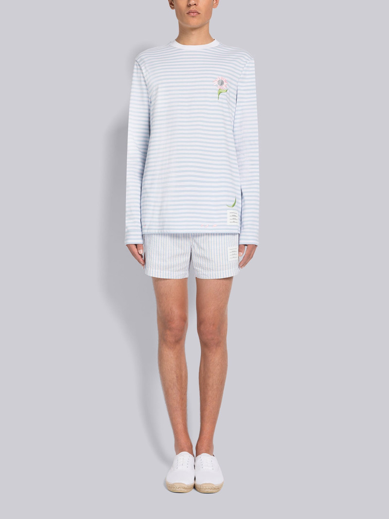 STRIPE JERSEY FLOWER EMBROIDERY LONG SLEEVE TEE 4