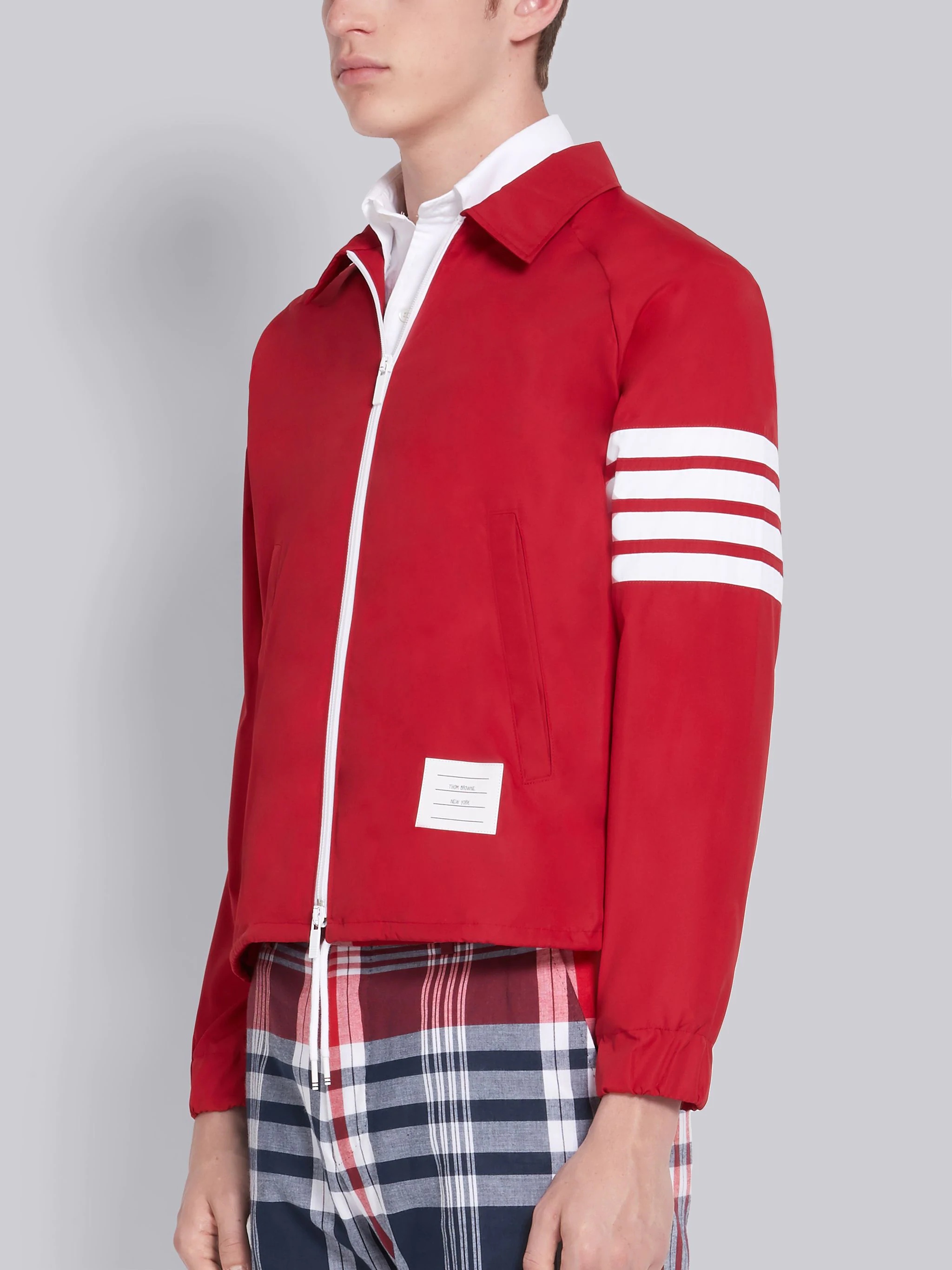 Red Flyweight Tech 4-Bar Stripe Windbreaker - 2