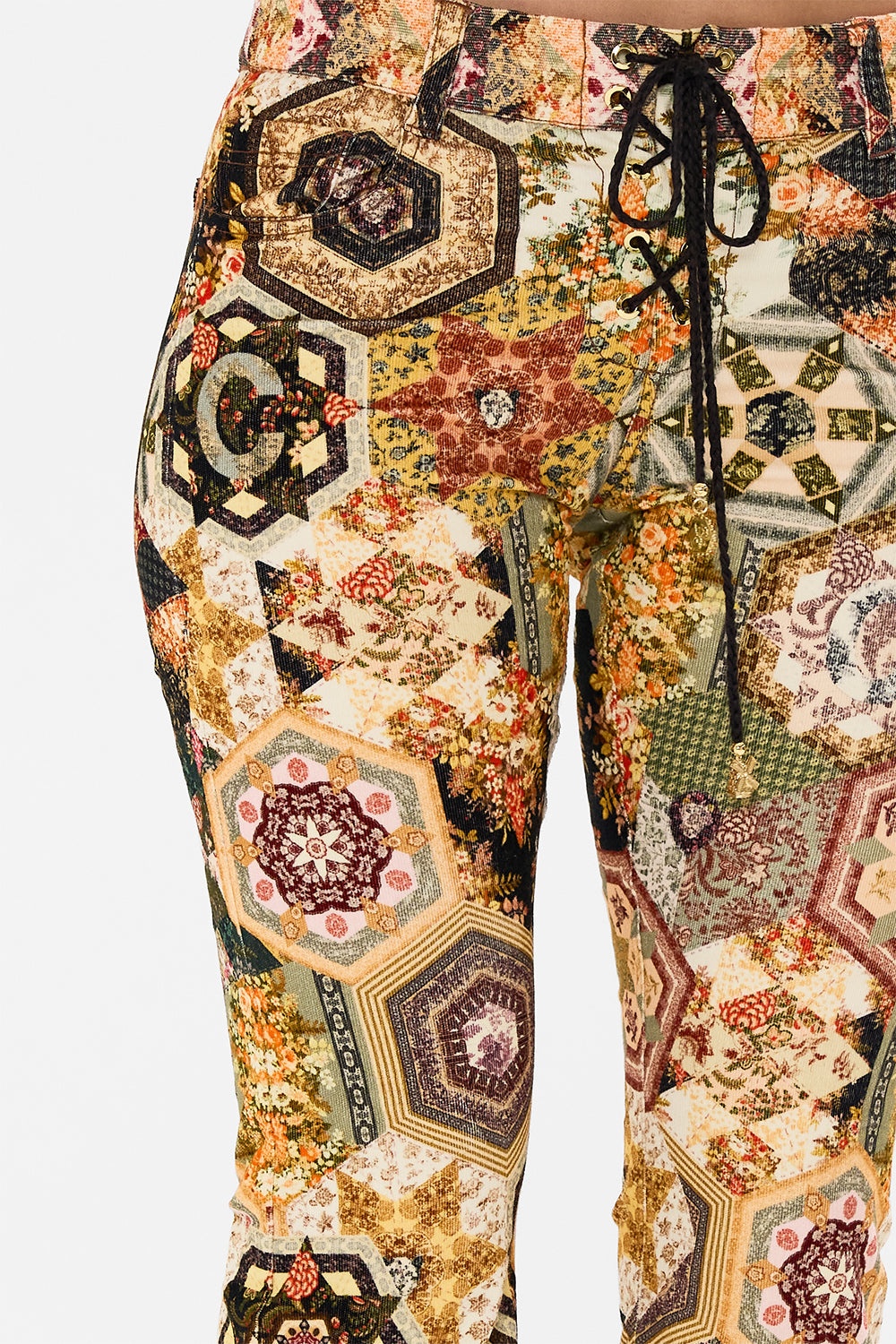 EYELET FRONT PANT - 6