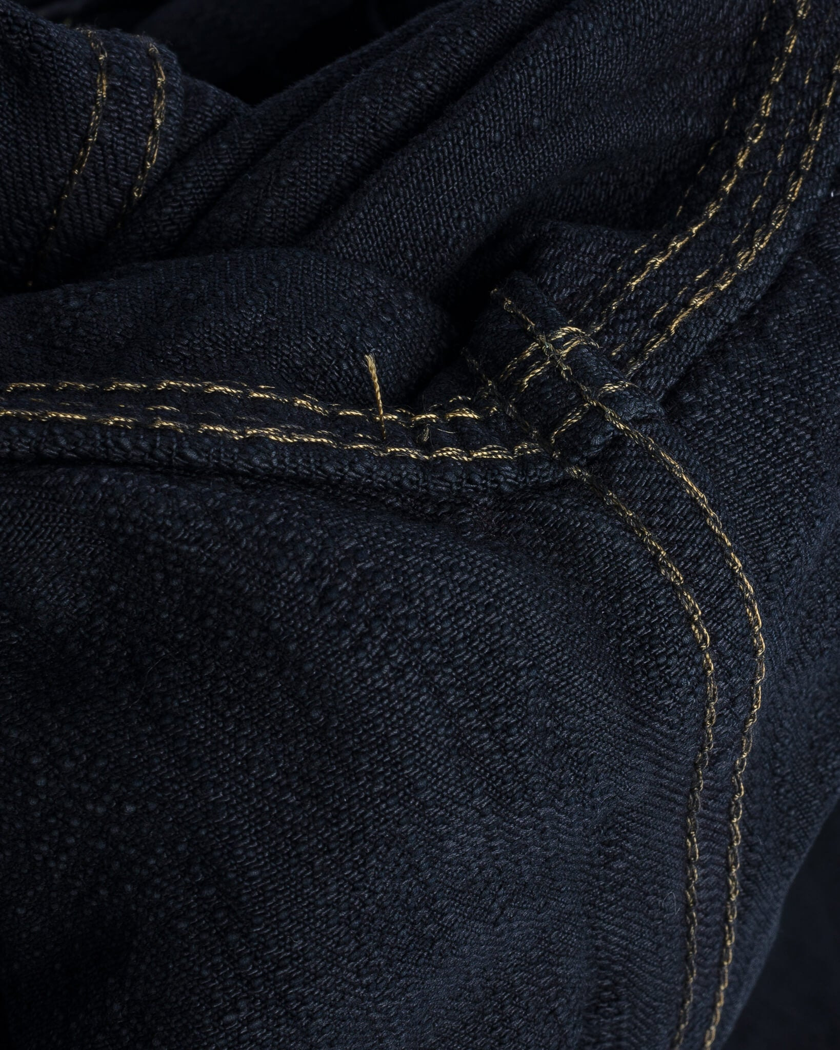 IHJ-507-SLBod 16oz Slubby Selvedge Denim Type II Jacket - Indigo Overdyed Black - 14