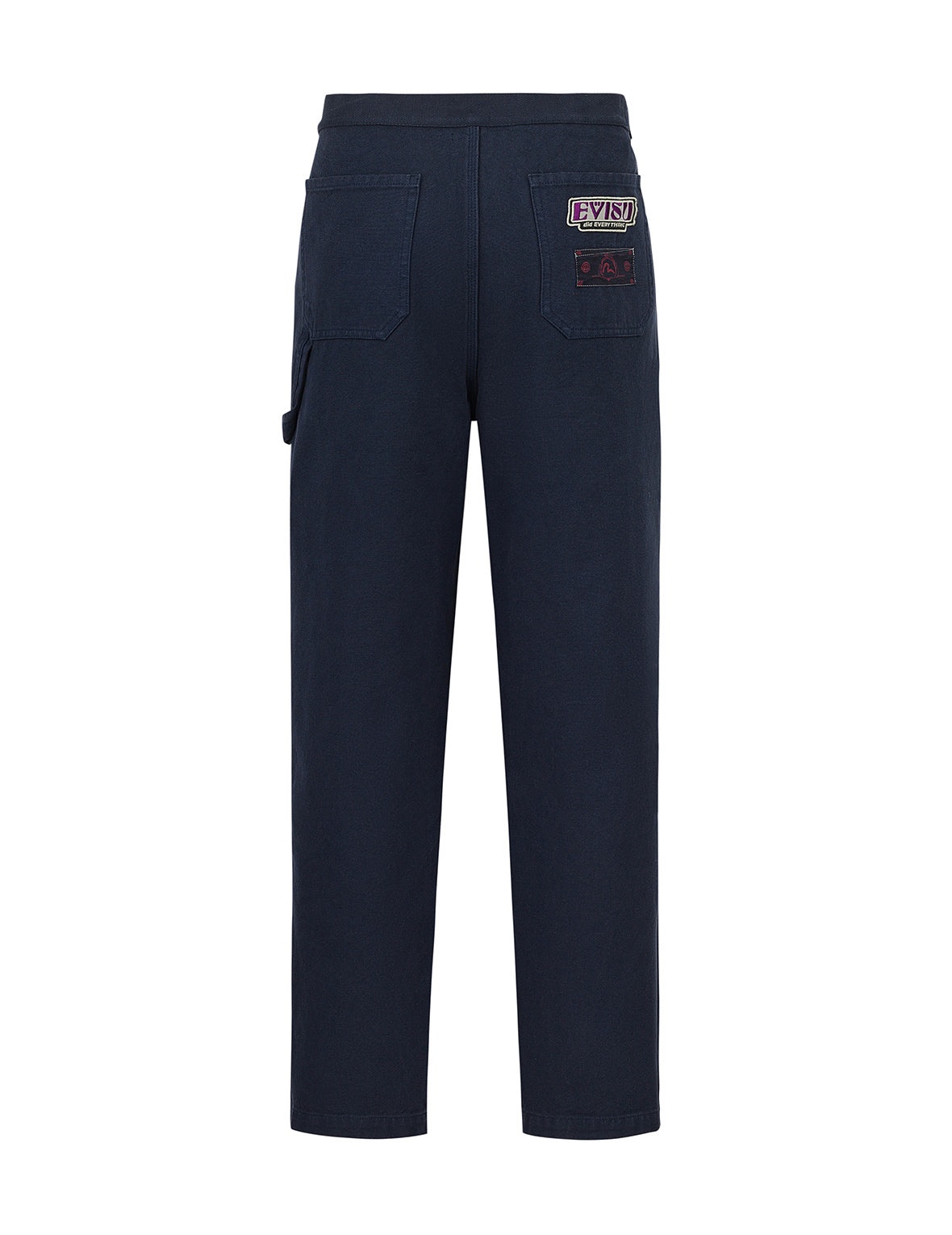 Slogan Appliqué Embroidery Straight Fit Worker Chino - 10