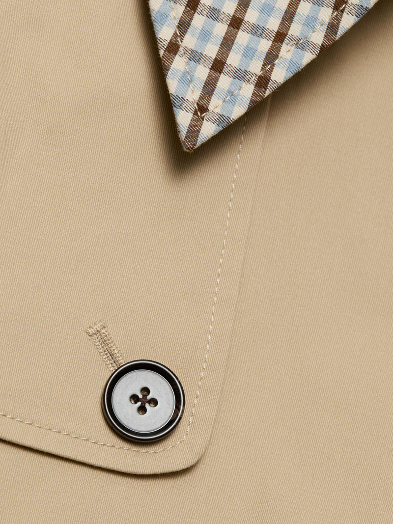 Women's Lucien Plaid-Trim Stretch-Cotton Crop Trench Coat - Sand 7