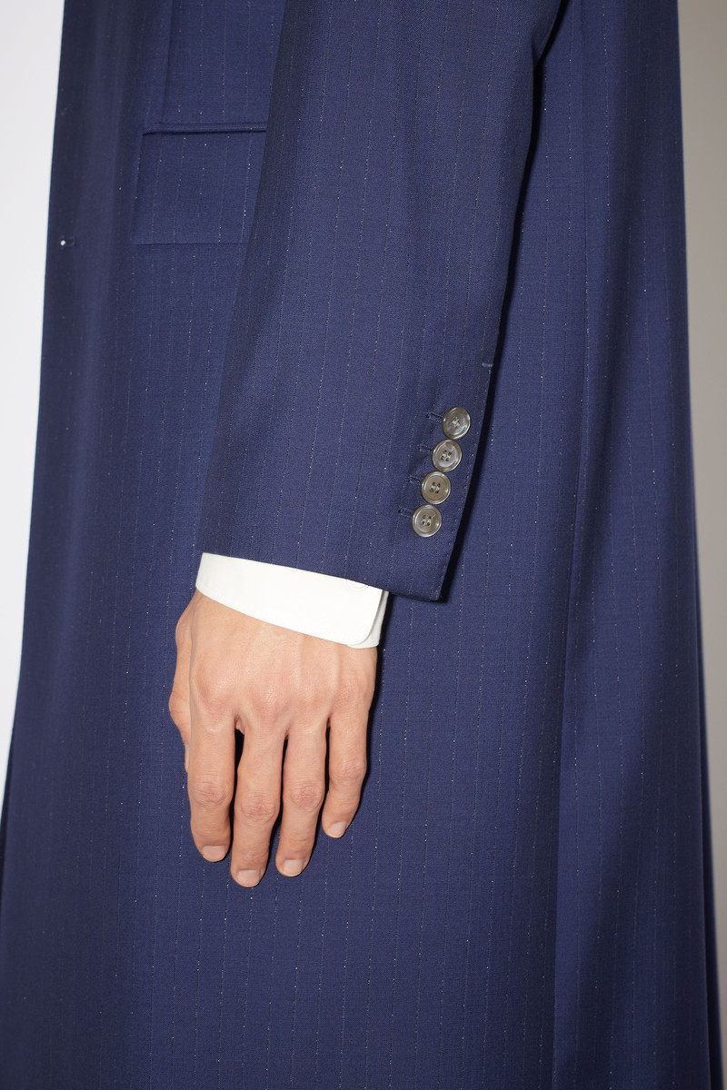 Lurex pinstripe coat - Dark Blue 6
