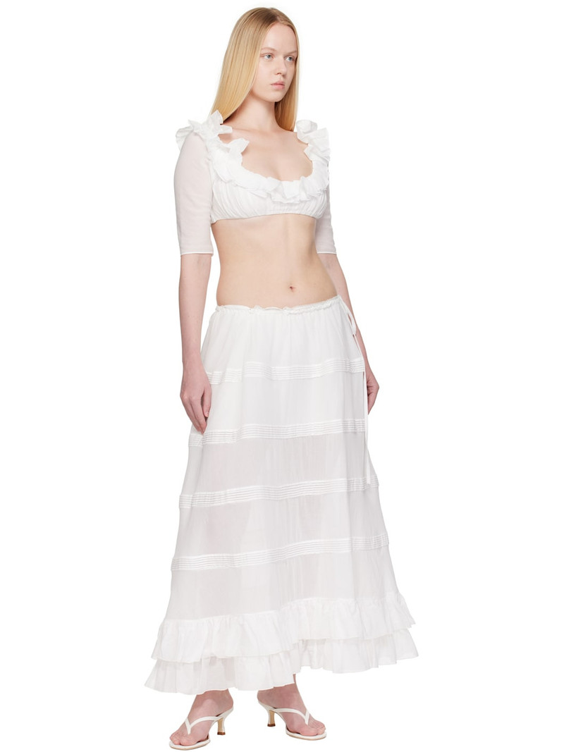 Mirror Palais White Mirage Bustle Midi Skirt outlook