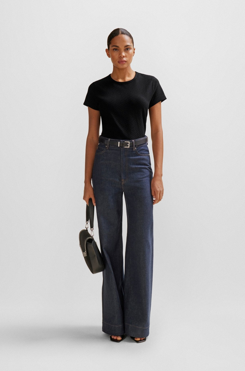 T-SHIRT WITH 3D-STRUCTURED KNITTED MONOGRAMS 3