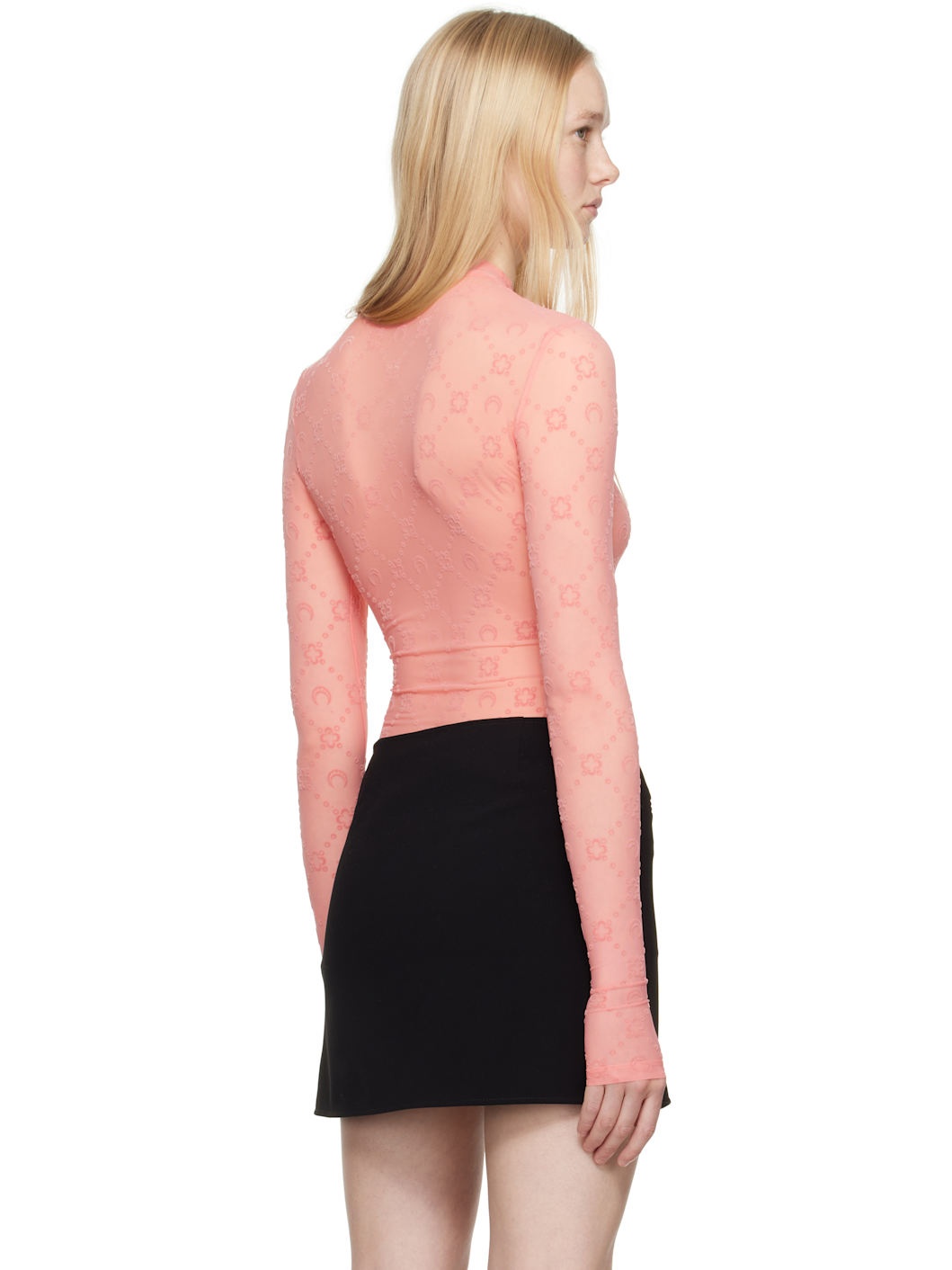 SSENSE Exclusive Pink Moonogram Flock Second Skin T-shirt - 3