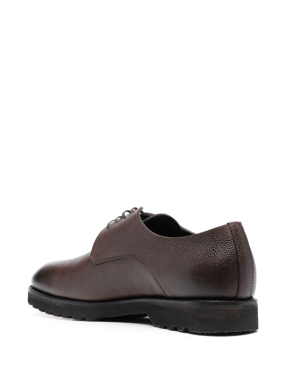 grained lace-up Derby shoes - 3