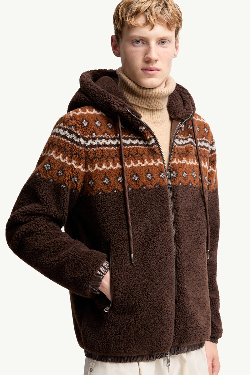 Geometric Jacquard Wool Blend Hoodie 6