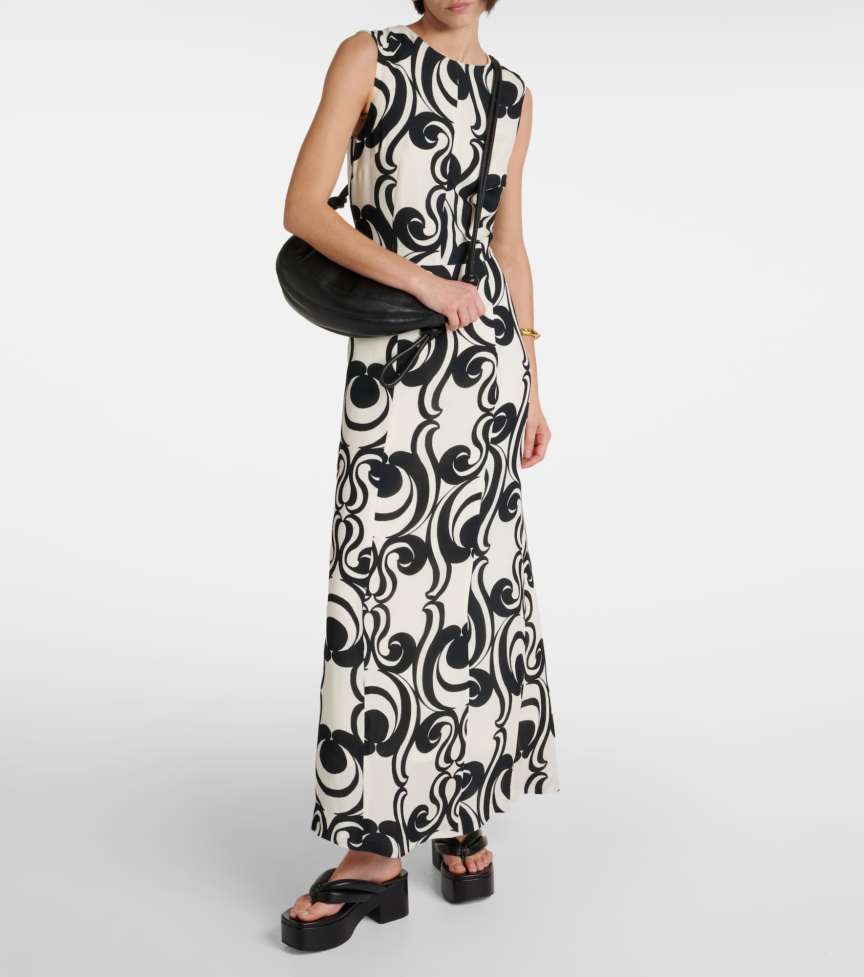 Printed crêpe maxi dress - 2