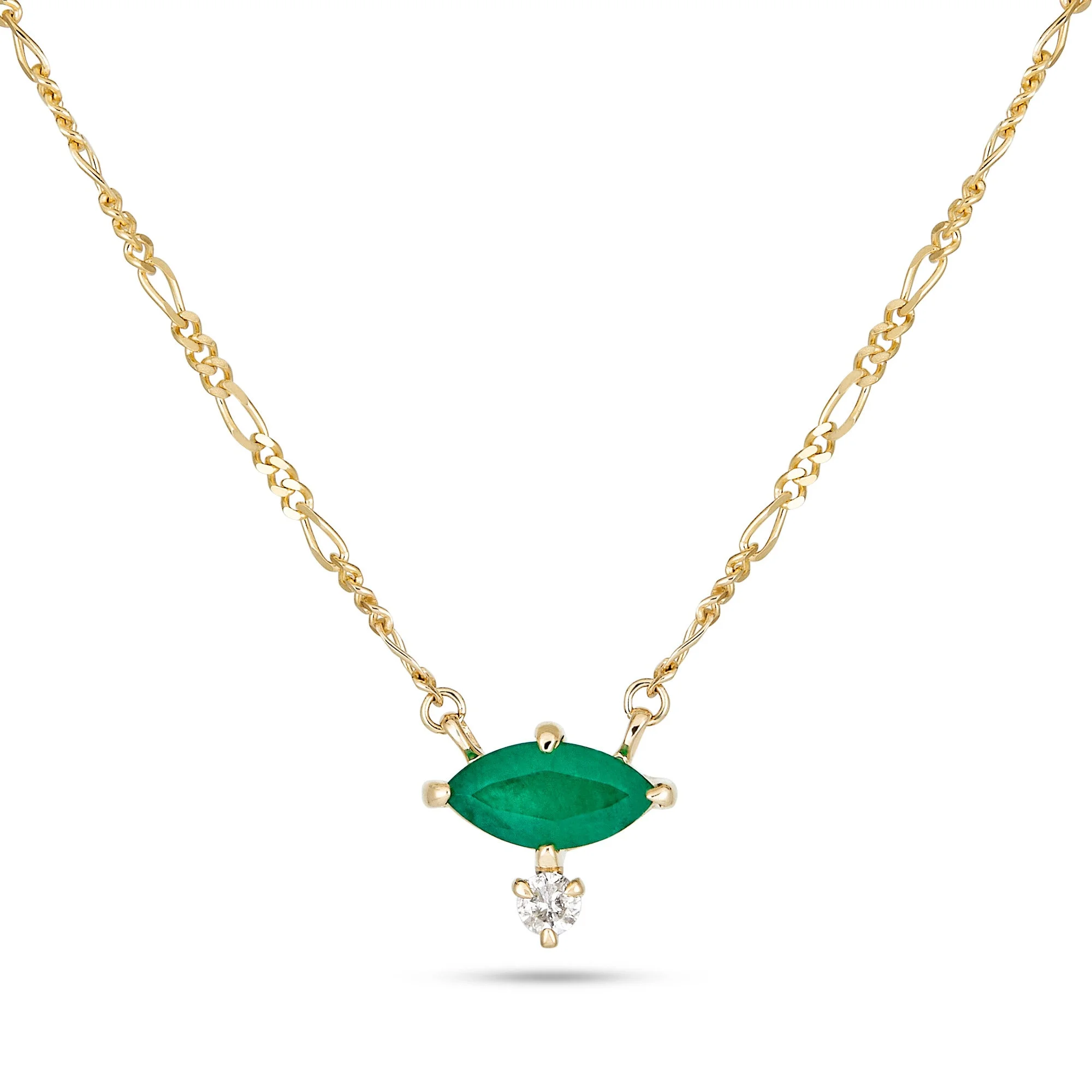 Emerald Marquise Necklace - 1