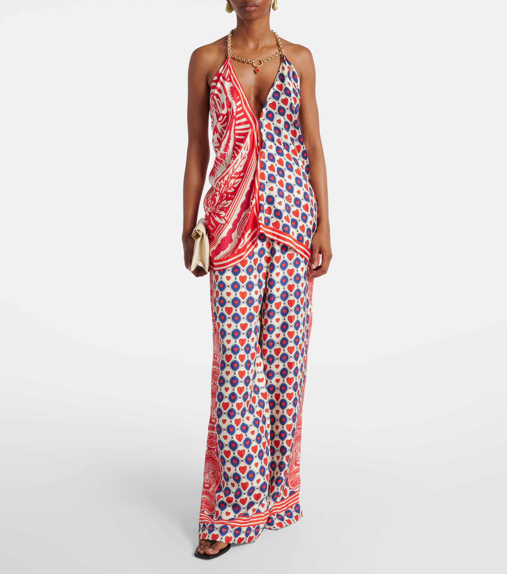 Printed silk palazzo pants - 2