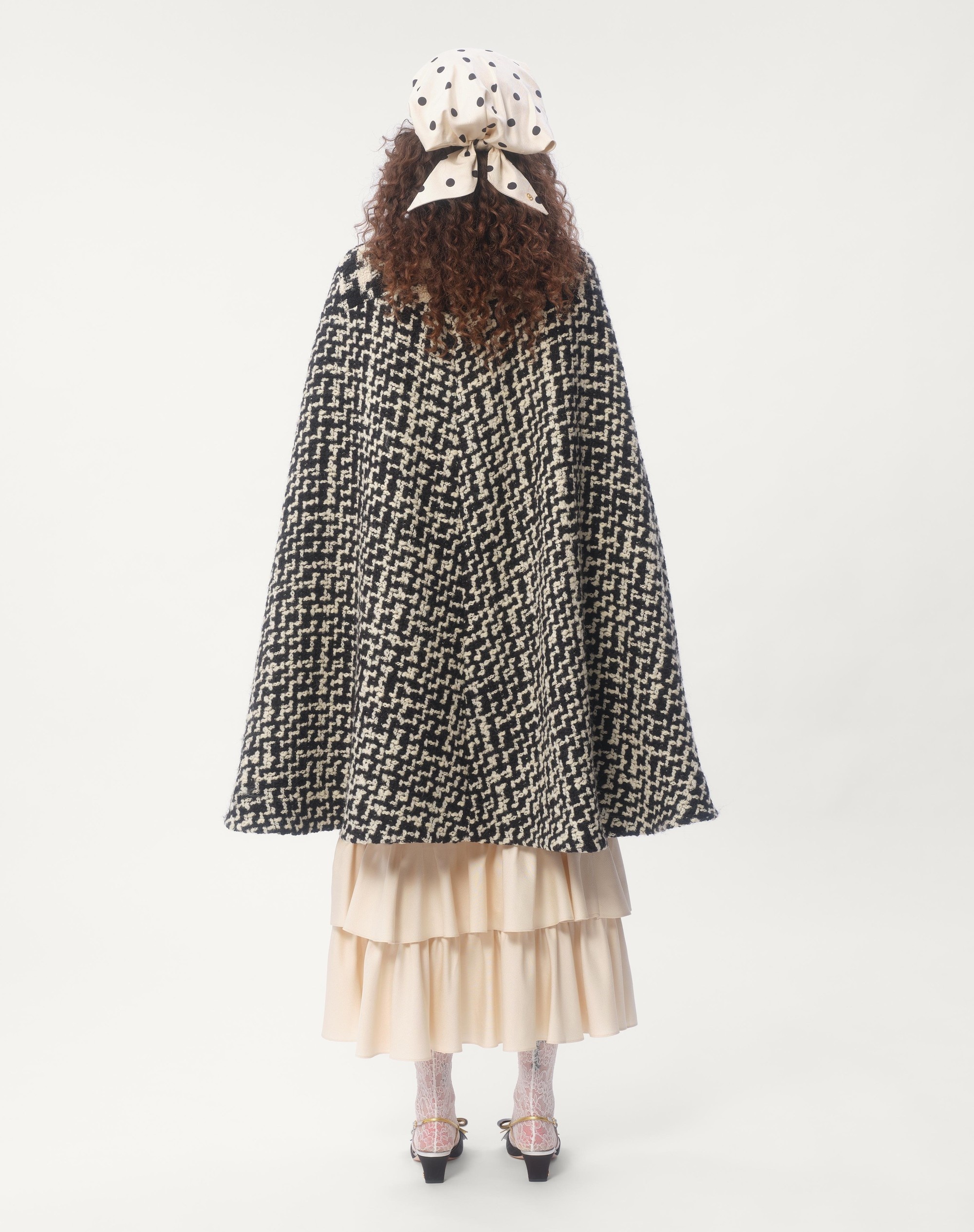 GEOMETRIC TWEED CAPE - 9