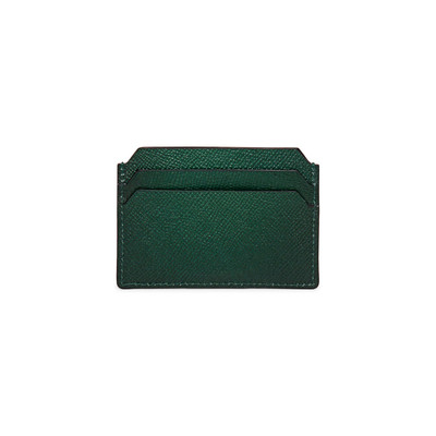 Santoni Green saffiano leather credit card holder outlook