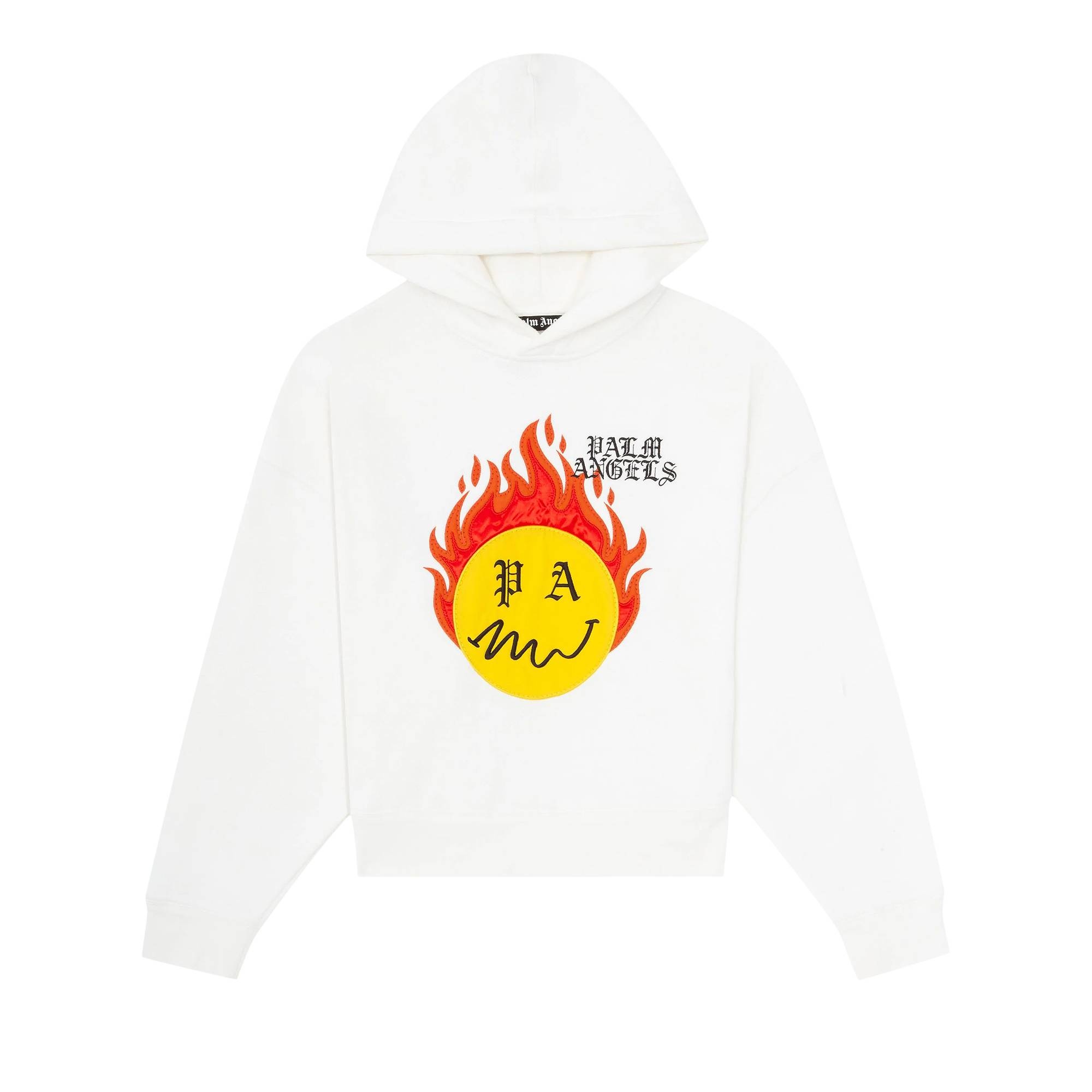 Palm Angels Burning Head Hoodie 'Brillant White/Yellow' - 1