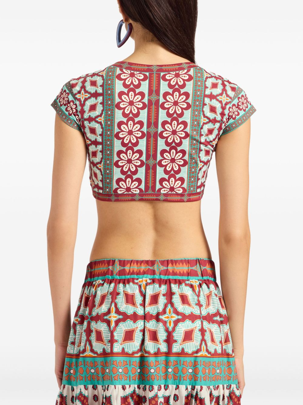 Bardot floral-print tie-front top - 4