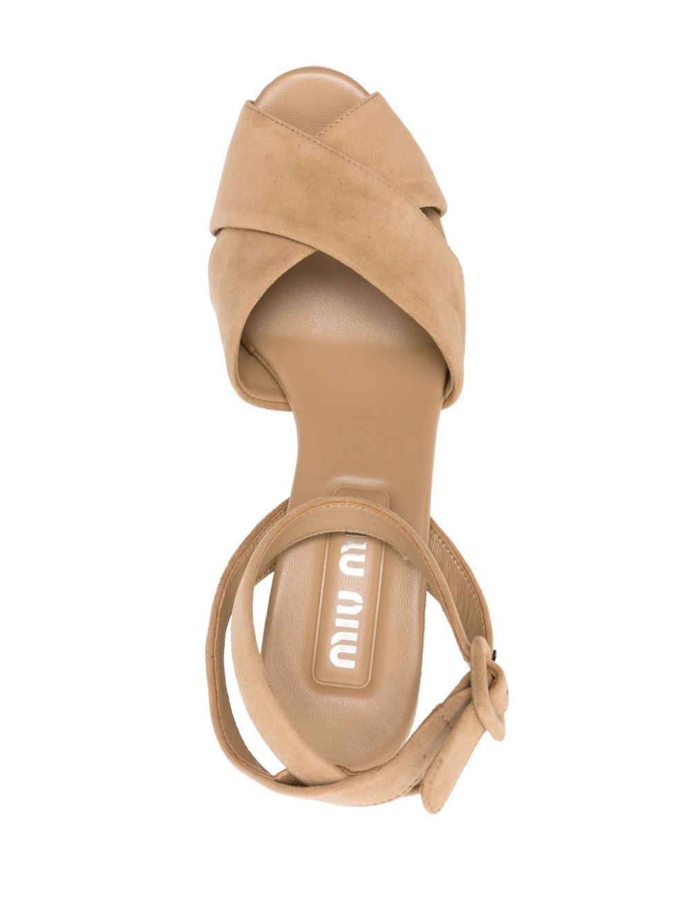 crossover suede platform sandals - 4