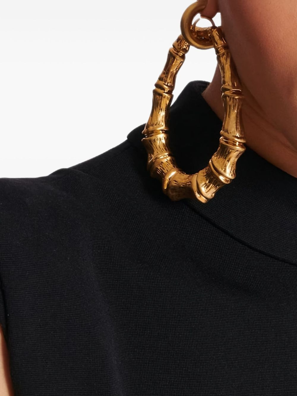 bamboo hoop earrings - 2
