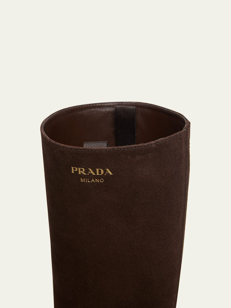 Prada Suede Knee-High Boots outlook