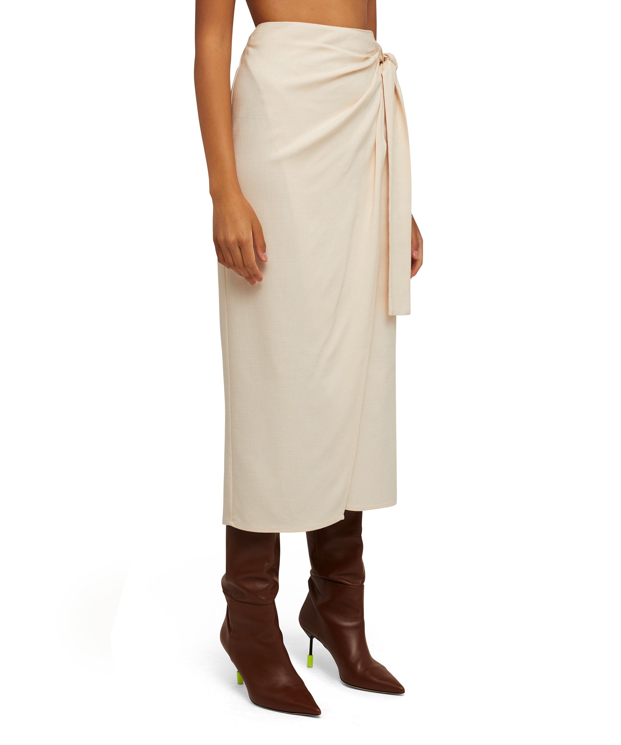 Coarse viscose midi skirt with wrap design - 4