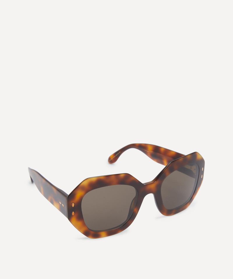 Isabel Marant Havana Acetate Geometric Frame Sunglasses outlook