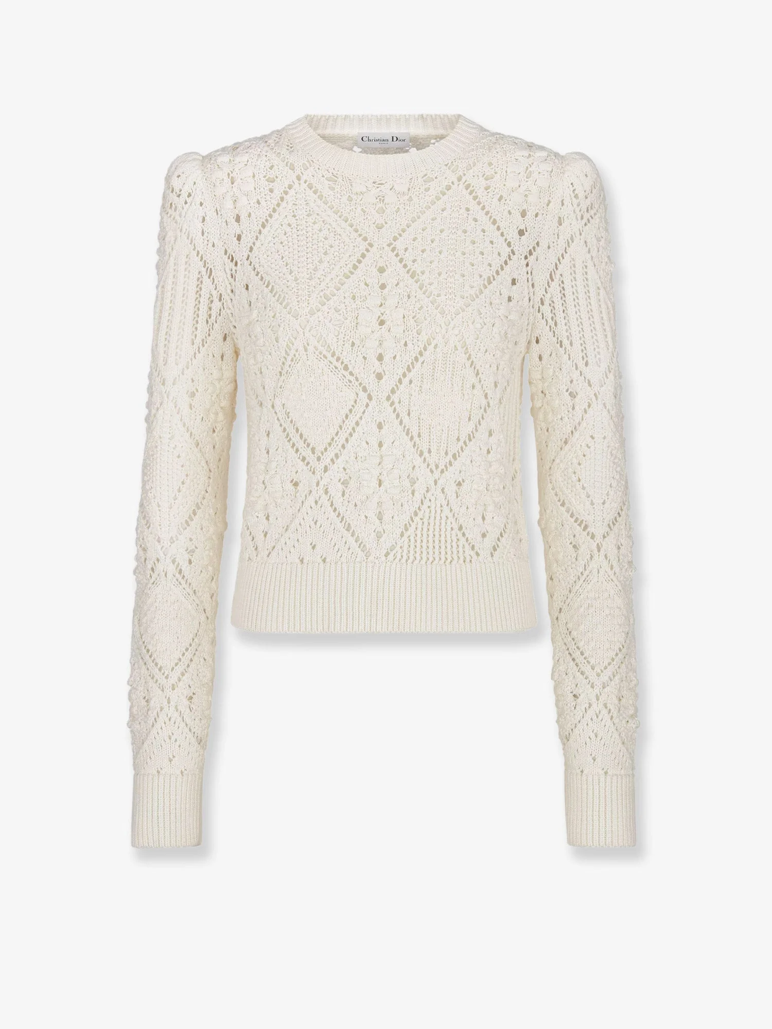 Dior Women Perforated Cotton Sweater - 1