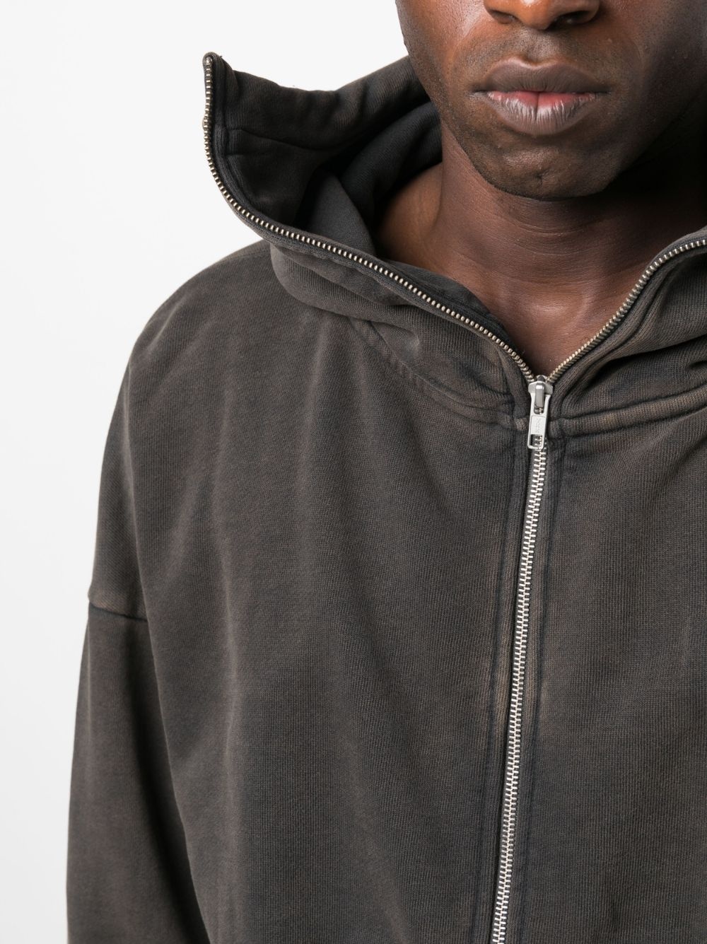 faded-effect zip-up hoodie - 6