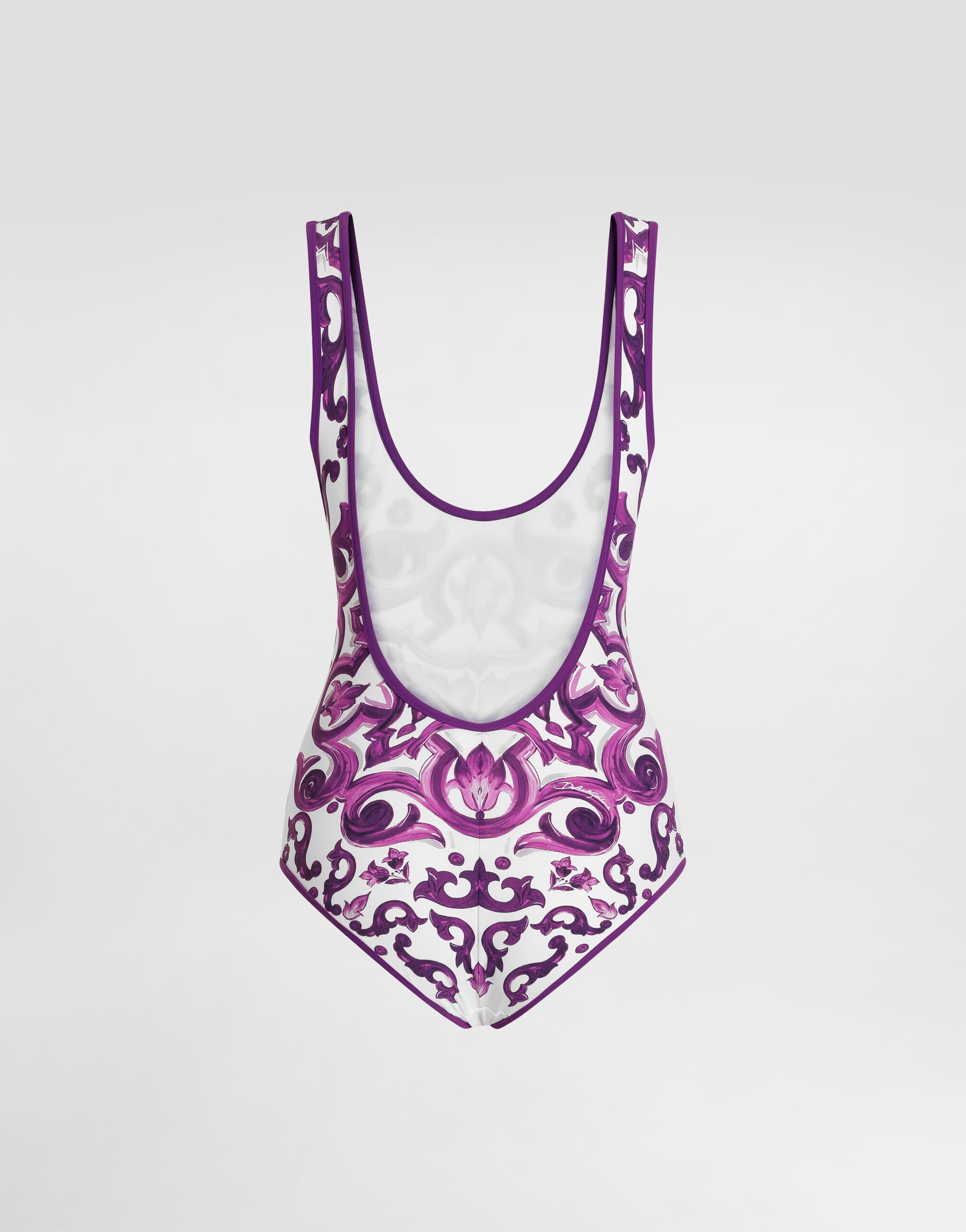 Majolica-print one-piece swimsuit - 3
