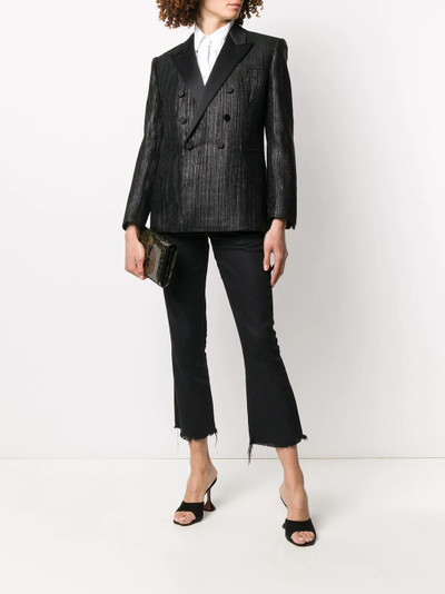 SAINT LAURENT double-breasted metallic blazer outlook