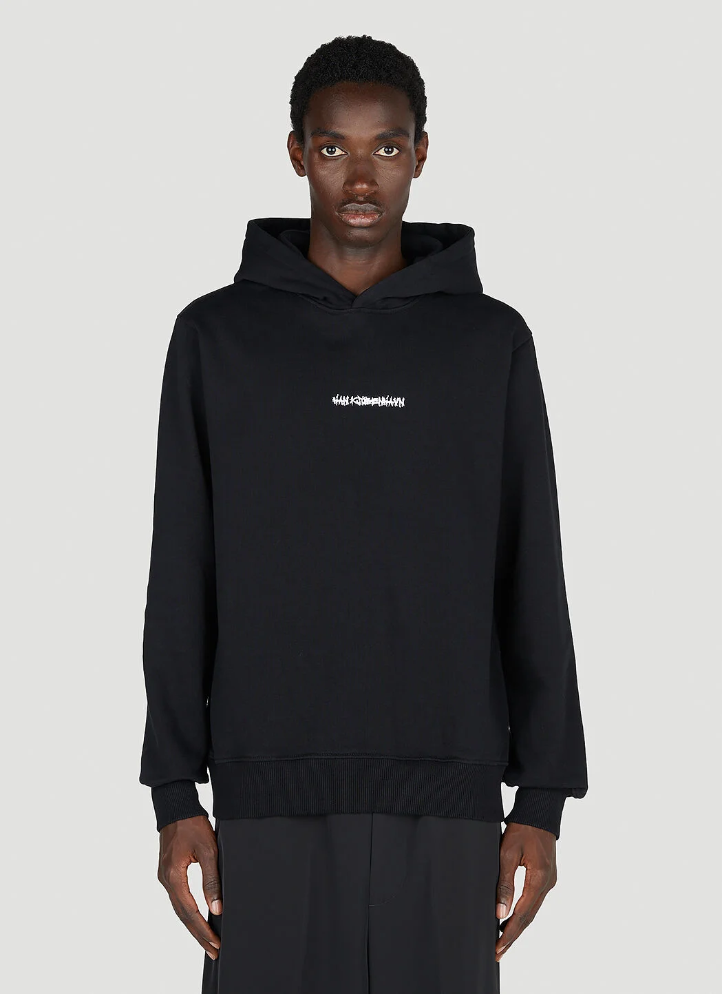 Goat Skull Print Hooded Sweatshirt - 1