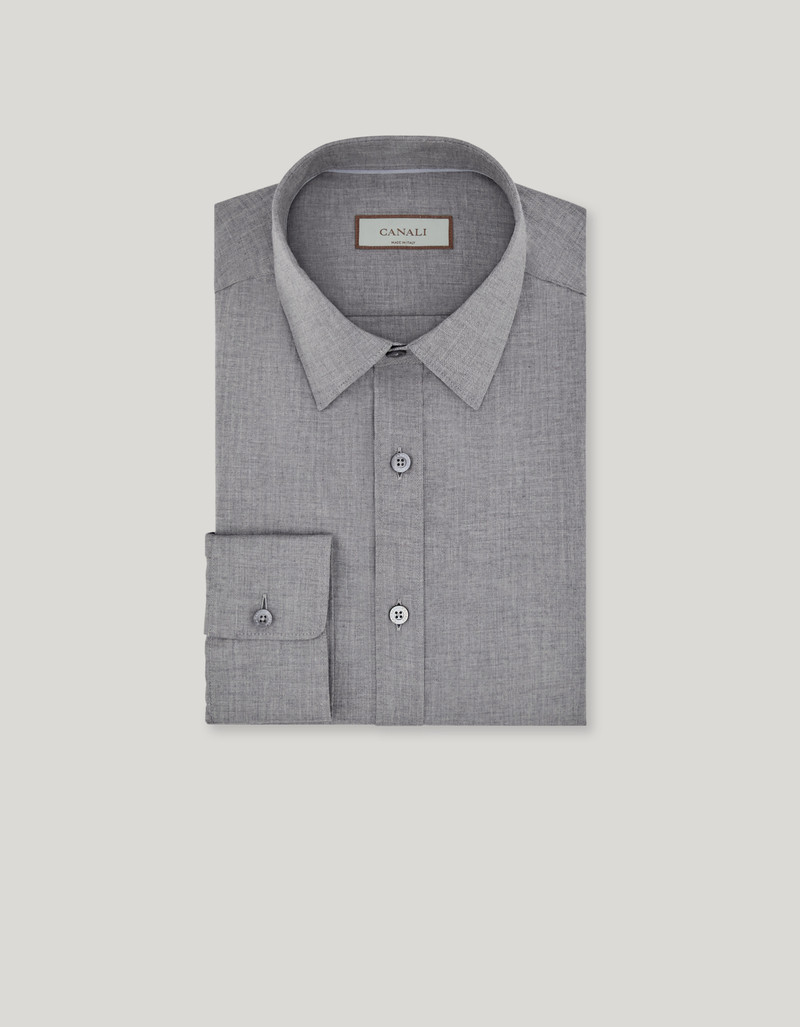 CASUAL REGULAR FIT MICRO-STRUCTURED COTTON SHIRT 1