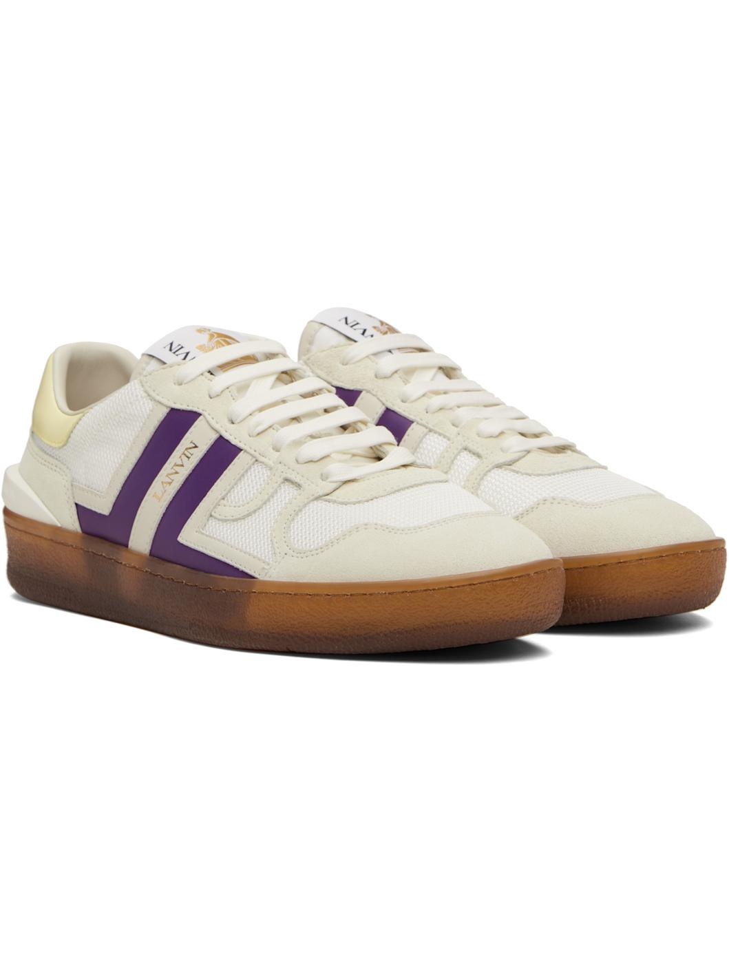White & Purple Clay Mesh Sneakers - 4