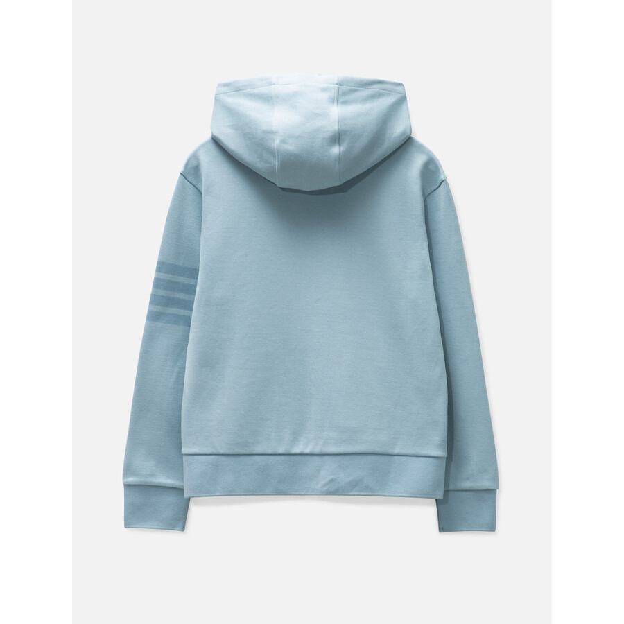 Thom Browne 4 Bar Double Face Knit Hoodie Light Blue - 6