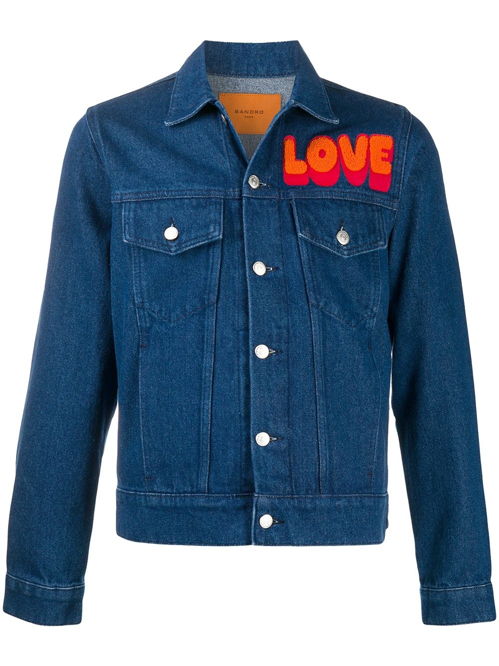 Love patch denim jacket - 1