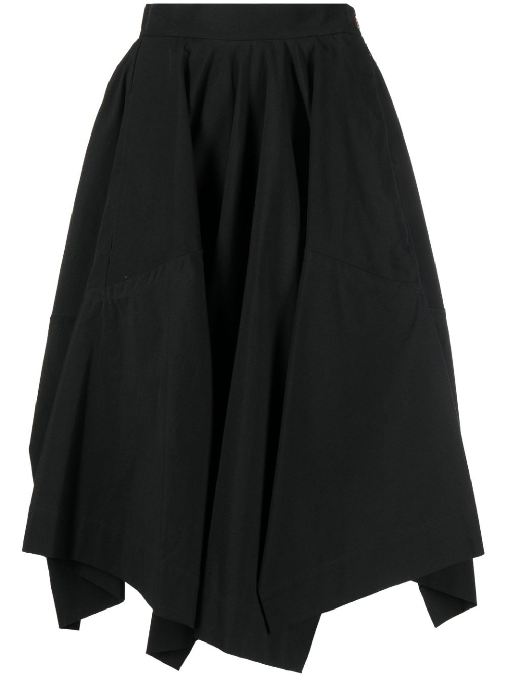 flared asymmetric-hem midi skirt - 1