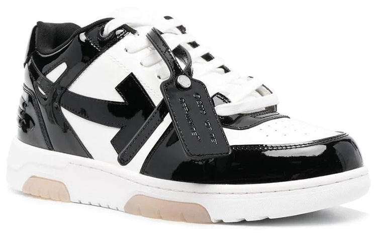 Off-White Out Of Office Low-Top Patent Sneaker 'Black White' OMIA189S22LEA0020110 - 2