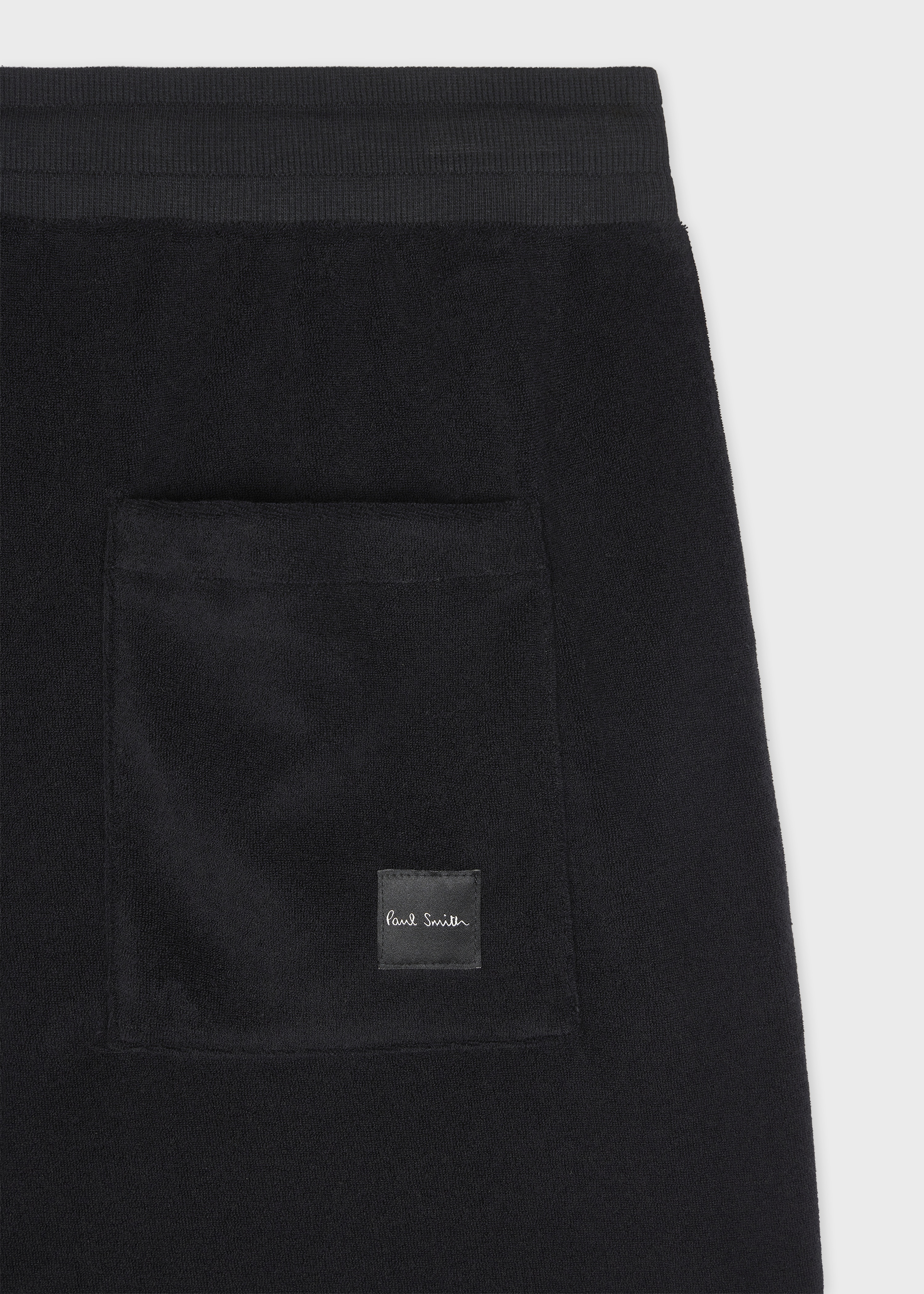 Black Towelling Lounge Shorts - 2