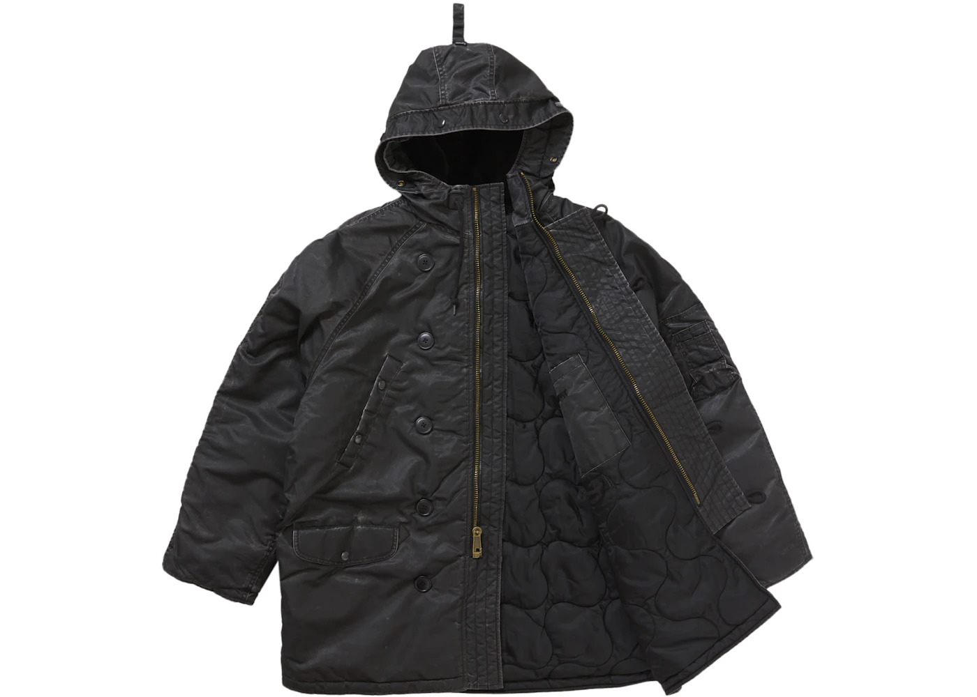 Supreme Washed Flight Satin N 3B Parka Black - 3