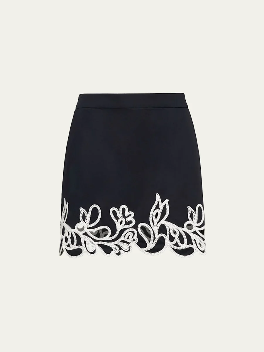 Bonnie Embroidered Paisley Bloom Skirt - 1