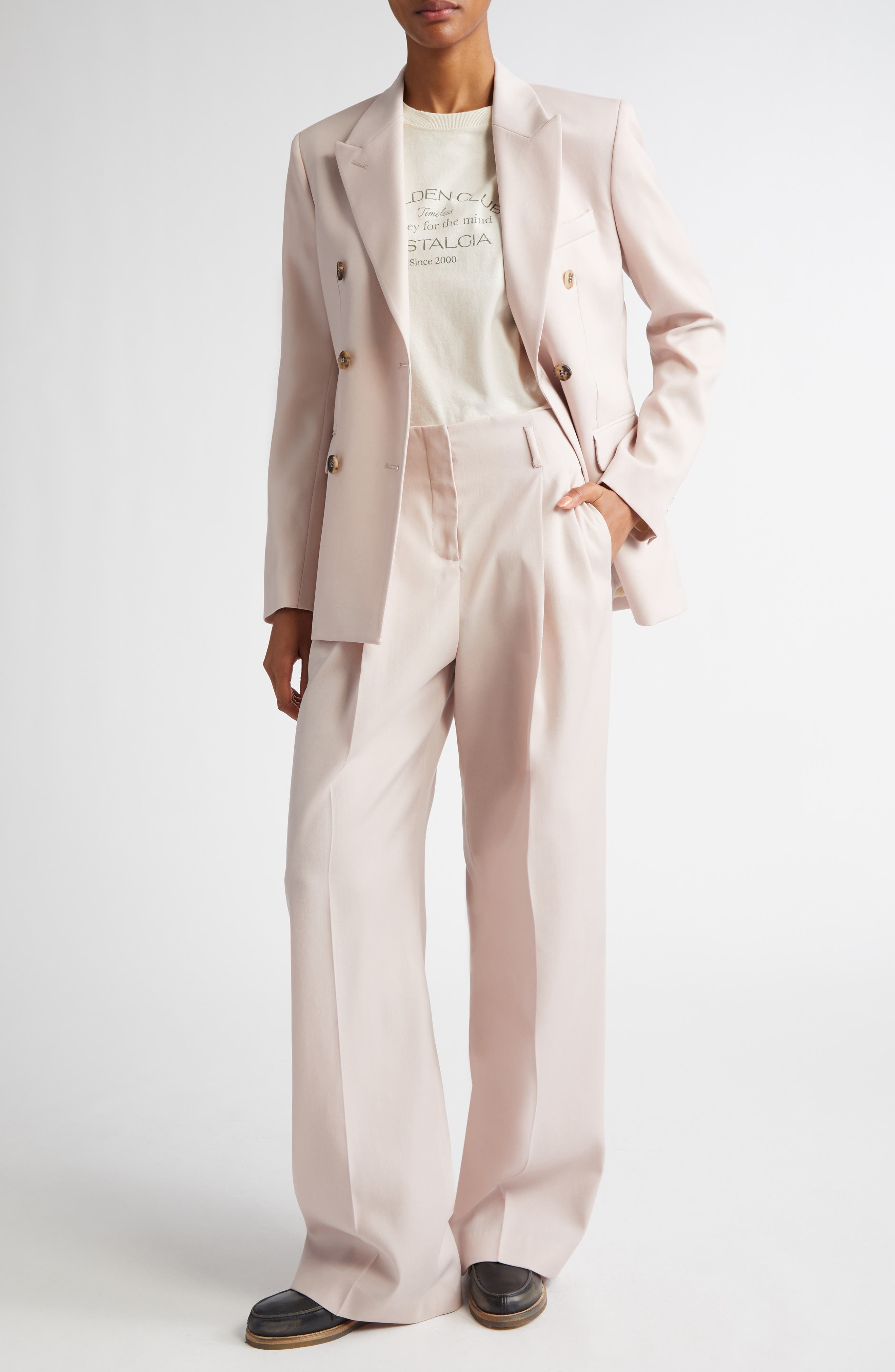 Golden Goose Pleated Hollywood Waist Pants in Shadow Gray at Nordstrom - 2