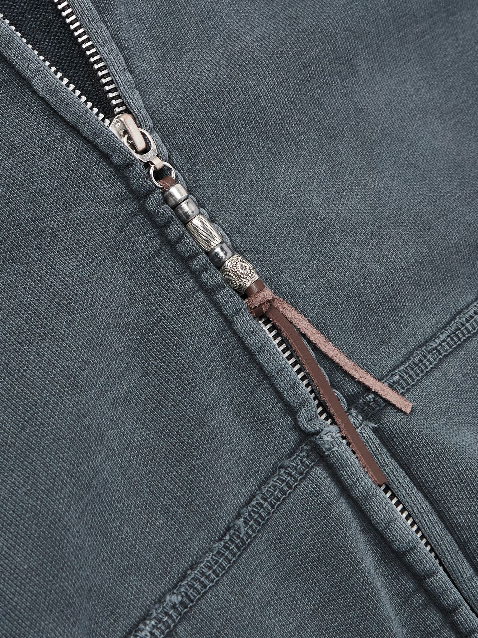 Distressed Cotton-Jersey Zip-Up Hoodie Black - 5